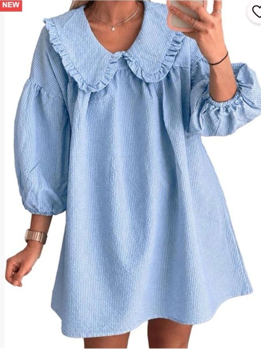 Blue Gingham babydoll dress